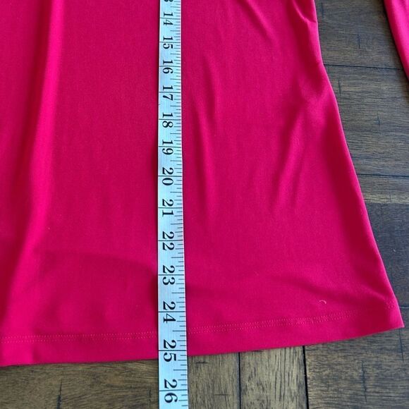 Chico’s Red Keyhole Neckline Long Sleeve Blouse Size Medium - Picture 4 of 10